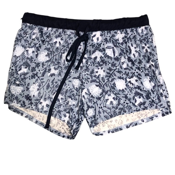 Lucky Brand Sz M 3Piece Pajama Set Soft Cozy Printed Blue Abstract Floral Boho - Picture 3 of 7